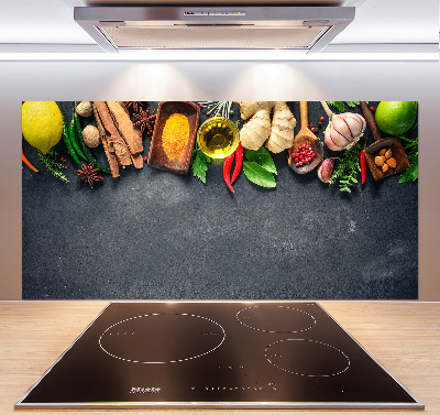 Platte für Küchenrückwand Kräuter und Gewürze