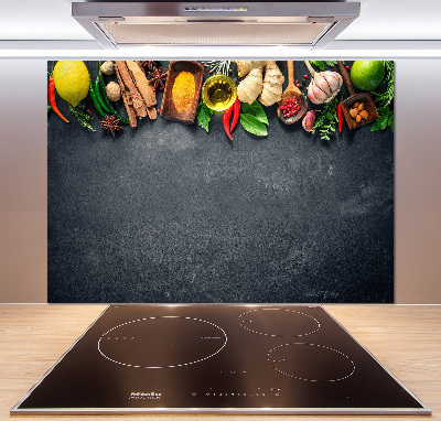 Platte für Küchenrückwand Kräuter und Gewürze