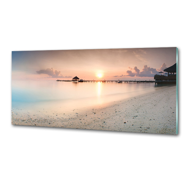 Glasrückwand für die küche Malediven Strand