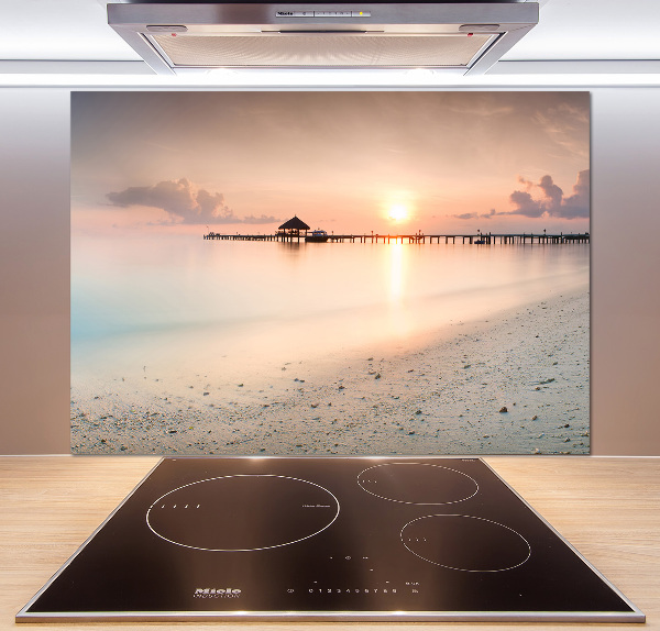 Glasrückwand für die küche Malediven Strand