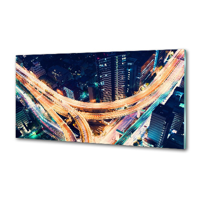 Glasrückwand für die küche Autobahn nach Tokio