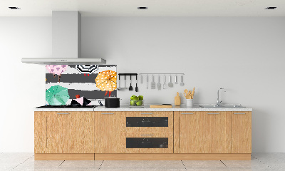 Platte für Küchenrückwand Bunte Regenschirme