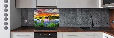 Küchen wandpaneel Fluss im Wald