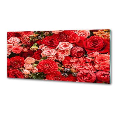 Küchen wandpaneel Rote Blüten