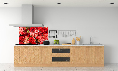 Küchen wandpaneel Rote Blüten