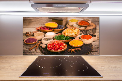 Platte für Küchenrückwand Gewürze und Kräuter