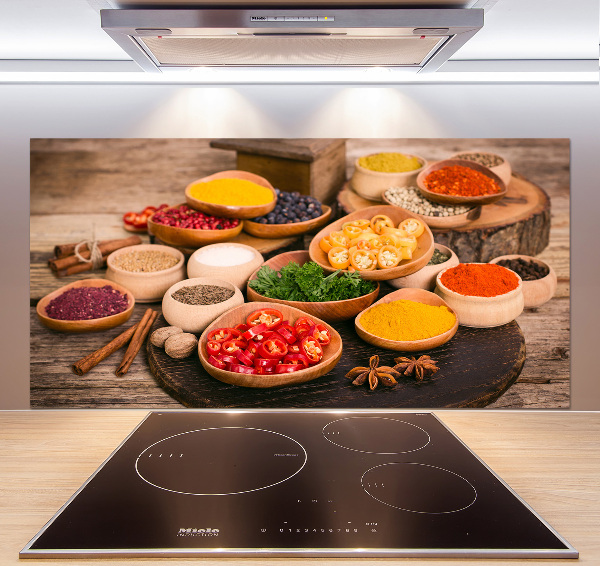 Platte für Küchenrückwand Gewürze und Kräuter