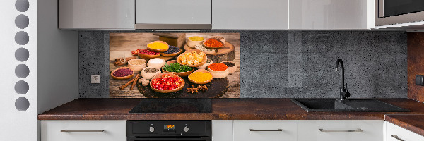 Platte für Küchenrückwand Gewürze und Kräuter