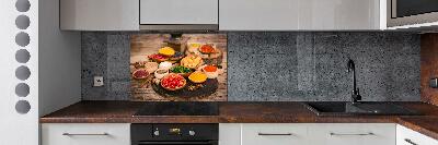 Platte für Küchenrückwand Gewürze und Kräuter