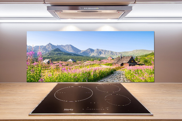 Glasrückwand für die küche Berghütten