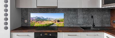 Glasrückwand für die küche Berghütten