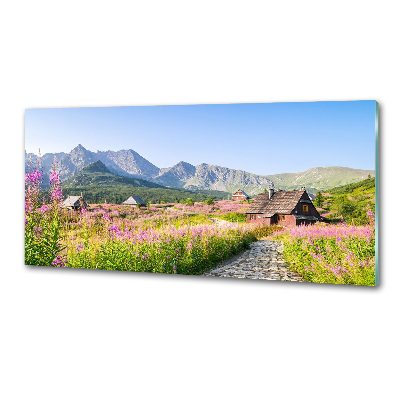 Glasrückwand für die küche Berghütten