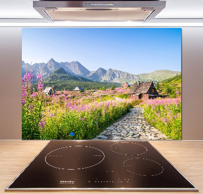 Glasrückwand für die küche Berghütten