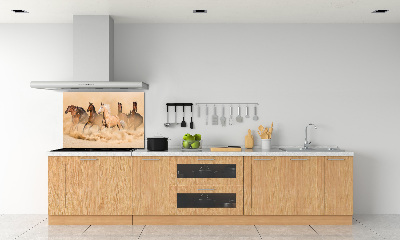 Glasrückwand für die küche Wüstenpferde