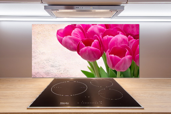 Platte für Küchenrückwand Rosa Tulpen