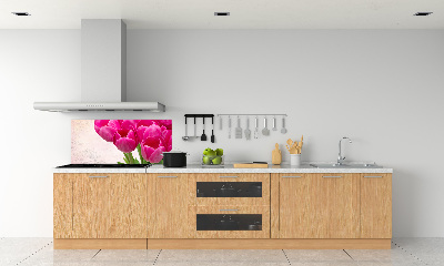 Platte für Küchenrückwand Rosa Tulpen