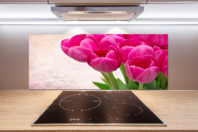 Platte für Küchenrückwand Rosa Tulpen