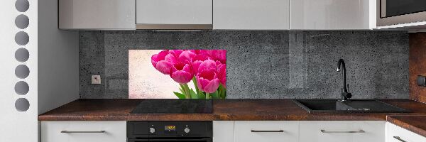 Platte für Küchenrückwand Rosa Tulpen