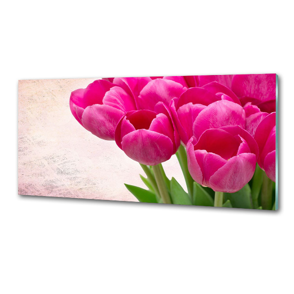 Platte für Küchenrückwand Rosa Tulpen