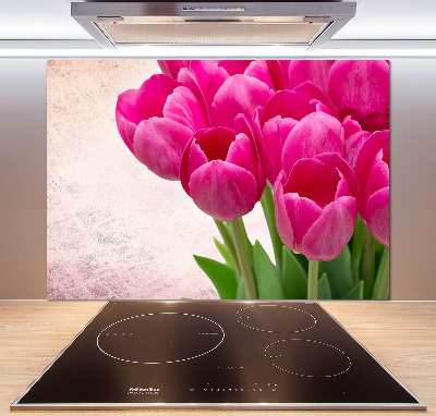 Platte für Küchenrückwand Rosa Tulpen