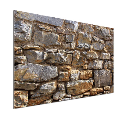 Glasrückwand für die küche Steinmauer