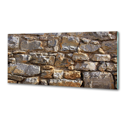 Glasrückwand für die küche Steinmauer