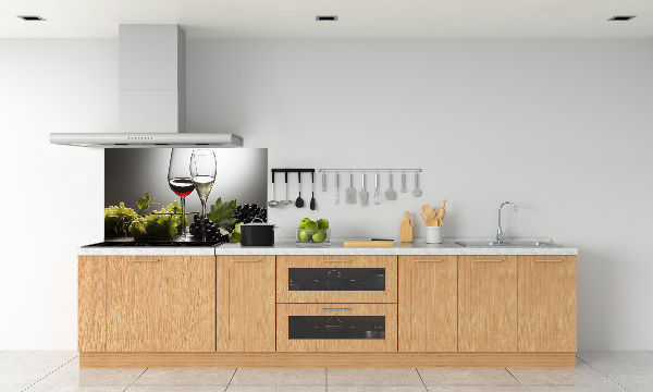 Glasrückwand für die küche Wein und Trauben