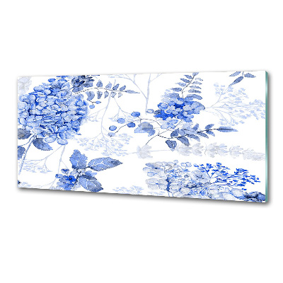 Glasrückwand für die küche Blumenmuster