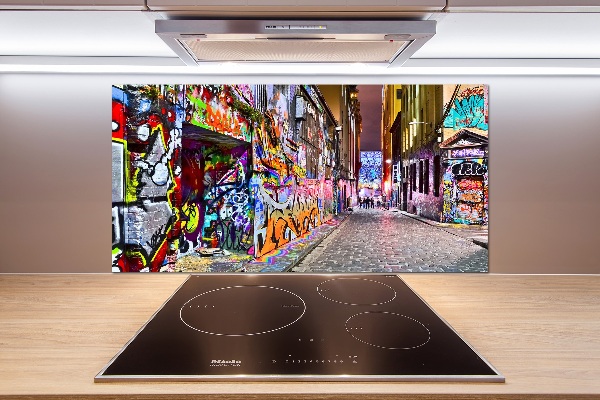 Glasrückwand für die küche Bunte Graffiti