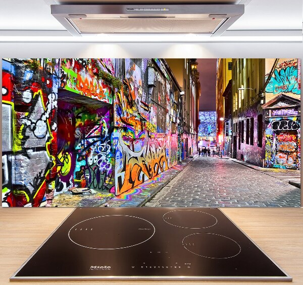 Glasrückwand für die küche Bunte Graffiti