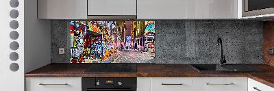 Glasrückwand für die küche Bunte Graffiti