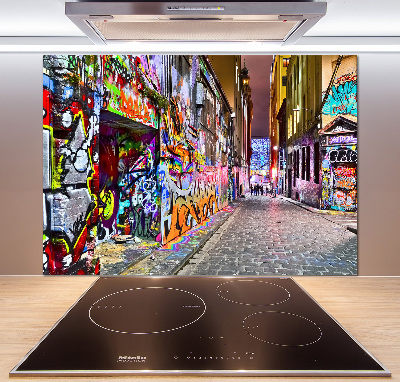 Glasrückwand für die küche Bunte Graffiti