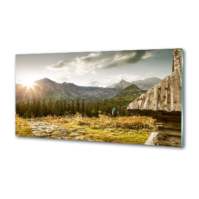 Platte für Küchenrückwand Haus in den Bergen