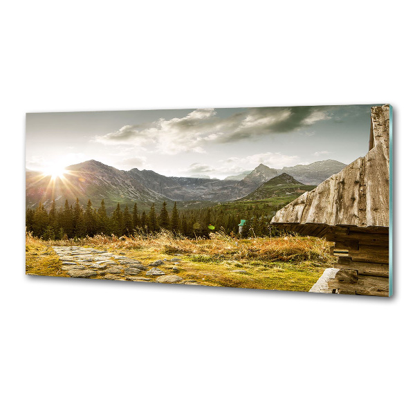 Platte für Küchenrückwand Haus in den Bergen