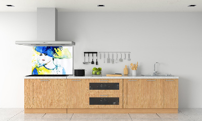 Küchen wandpaneel Frau mit Hut