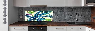 Glasrückwand für die küche Tropische Blätter