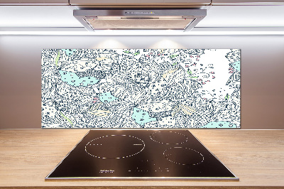 Platte für Küchenrückwand Blumenmuster