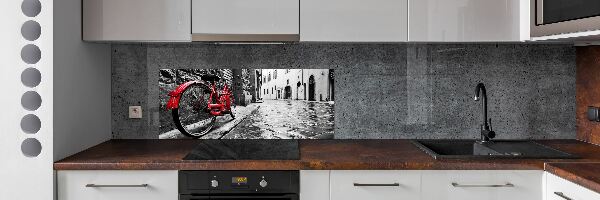 Glasrückwand für die küche Rotes Fahrrad