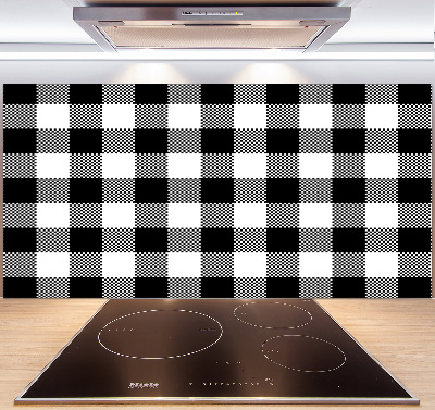Glasrückwand für die küche Schwarz-weiß kariert