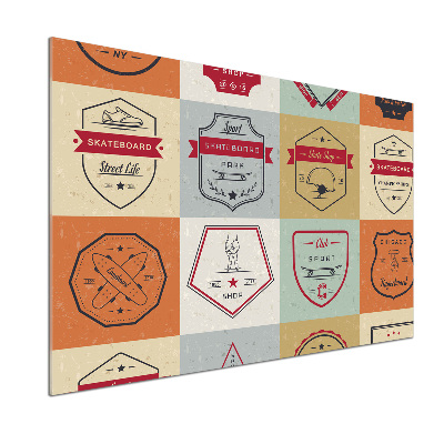 Platte für Küchenrückwand Skateboard-Schilder