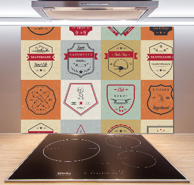 Platte für Küchenrückwand Skateboard-Schilder