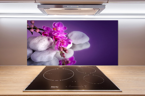 Glasrückwand für die küche Orchidee