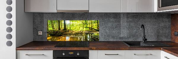 Glasrückwand für die küche Ein Teich im Wald
