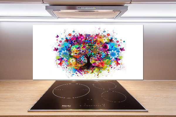 Glasrückwand für die küche Bunter Baum