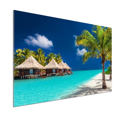 Glasrückwand für die küche Bungalows auf den Malediven