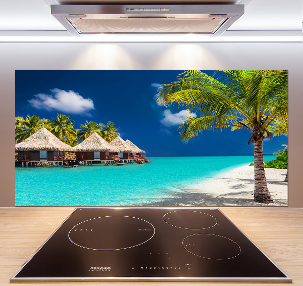 Glasrückwand für die küche Bungalows auf den Malediven