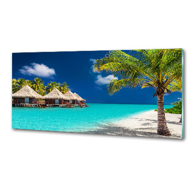 Glasrückwand für die küche Bungalows auf den Malediven