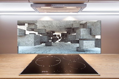 Platte für Küchenrückwand Würfel aus Beton