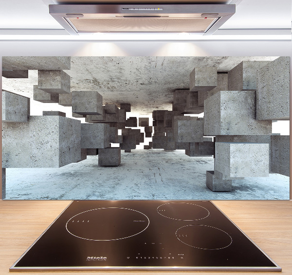 Platte für Küchenrückwand Würfel aus Beton