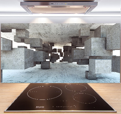 Platte für Küchenrückwand Würfel aus Beton